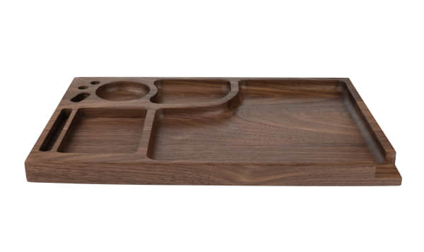 natural walnut rolling tray
