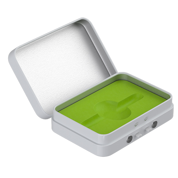 Child-Resistant Security Tin Box With Hinged-Lid