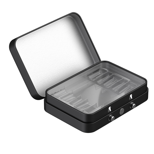 Child-Resistant Security Tin Box With Hinged-Lid