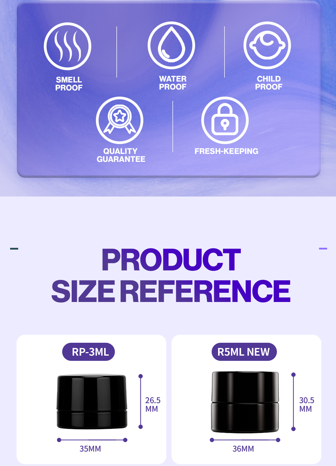 Ultimate Protection: Child-Resistant 5ml Violet Glass Jar for High-End Concentrates